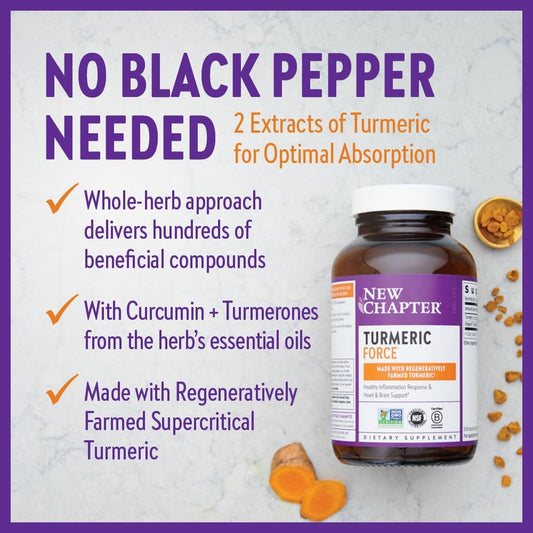 New Chapter Turmeric Supplement for Healthy Support, Non-GMO, Gluten Free – 120 Count