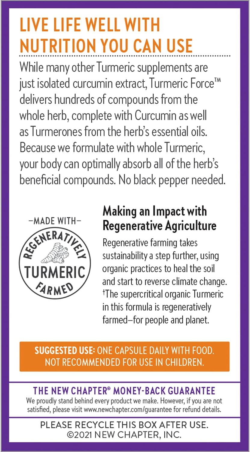 New Chapter Turmeric Supplement for Healthy Support, Non-GMO, Gluten Free – 120 Count