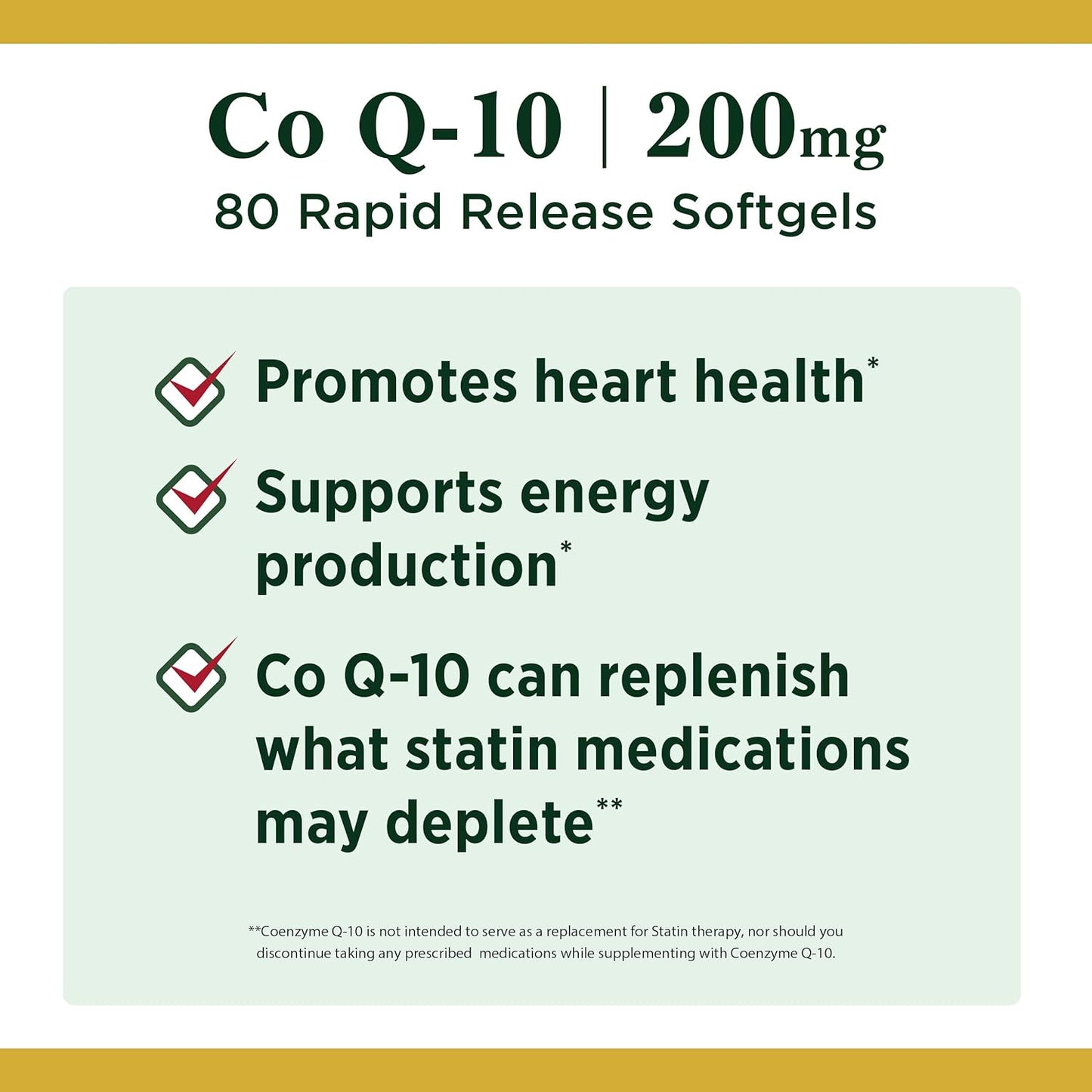 Nature's Bounty CoQ10, Supports Heart Health, Dietary Supplement, 200mg, 80 Rapid Release Softgels