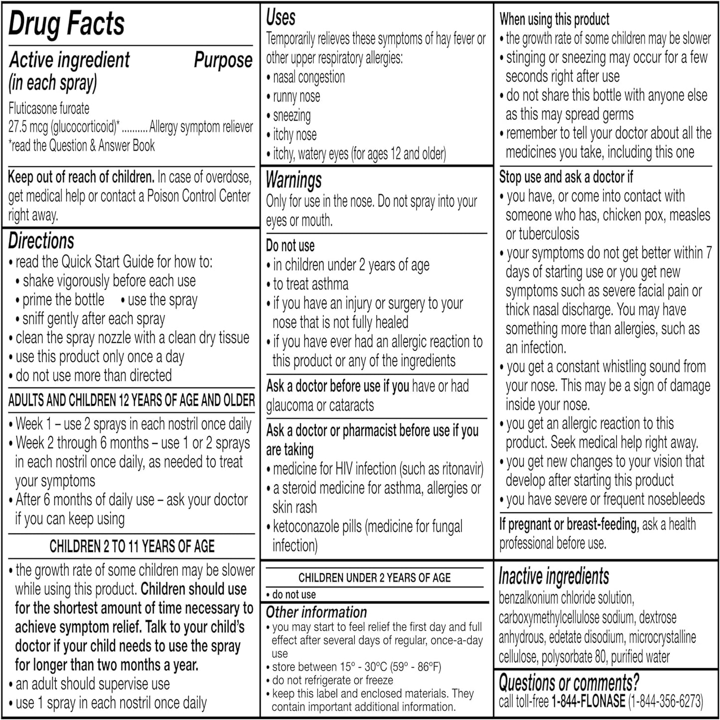 Flonase Sensimist Allergy Relief Nasal Spray for Non-Drowsy, 24-Hour Multi-Symptom Allergy Relief – 120 Sprays (Pack of 2)