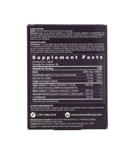 New Nordic - Hair Volume Tablets for Naturally Fuller Thicker Hair | 90 Count