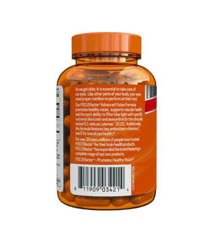 Focus Factor Advanced Vision Formula 60ct - Eye Vitamins with Vitamin C, Vitamin E - Lutein and Zeaxanthin Supplement for Eye Health Support