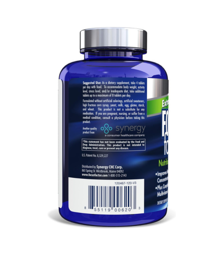Focus Factor Adults Extra Strength, 120 Count - Brain Supplement for Memory, Concentration and Focus - Complete Multivitamin with DMAE, Vitamin D, DHA - Trusted Health Vitamins
