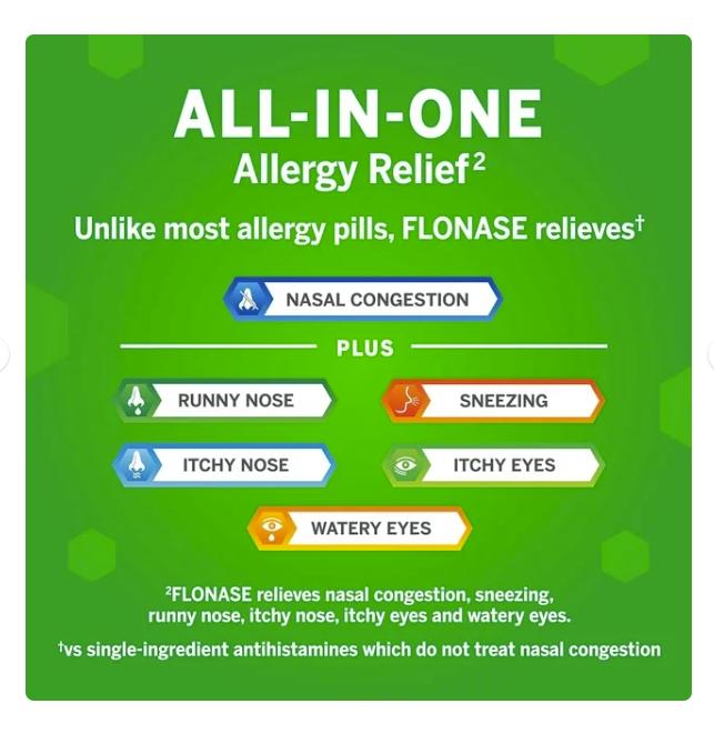 FLONASE Allergy Relief, Nasal Spray (144 Sprays per Bottle, 3 Count)