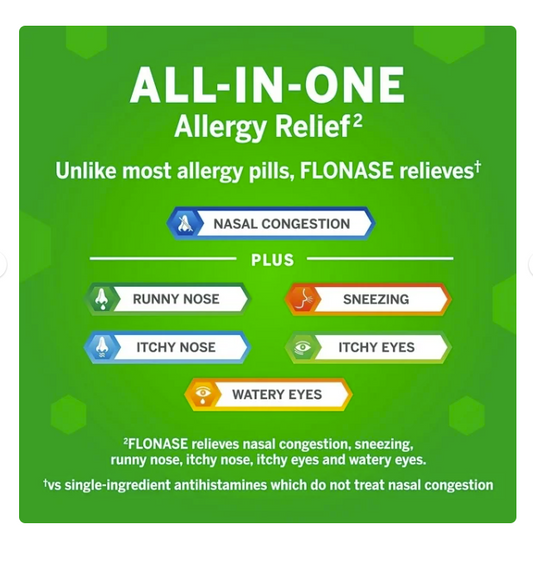 FLONASE Allergy Relief, Nasal Spray (144 Sprays per Bottle, 3 Count)