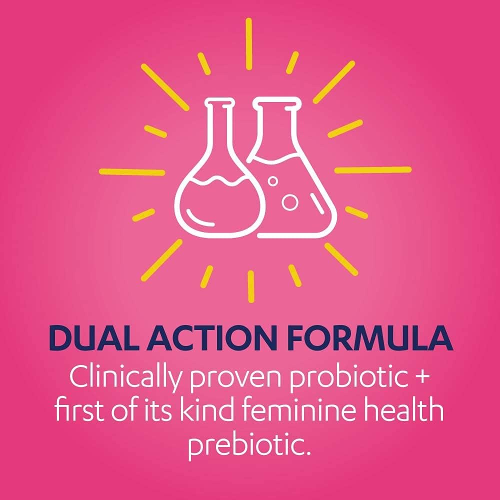 AZO Dual Protection | Urinary + Vaginal Support | Prebiotic Plus Proven Women's Probiotic | Starts Working Within 24 Hours | Non-GMO | 30 Count