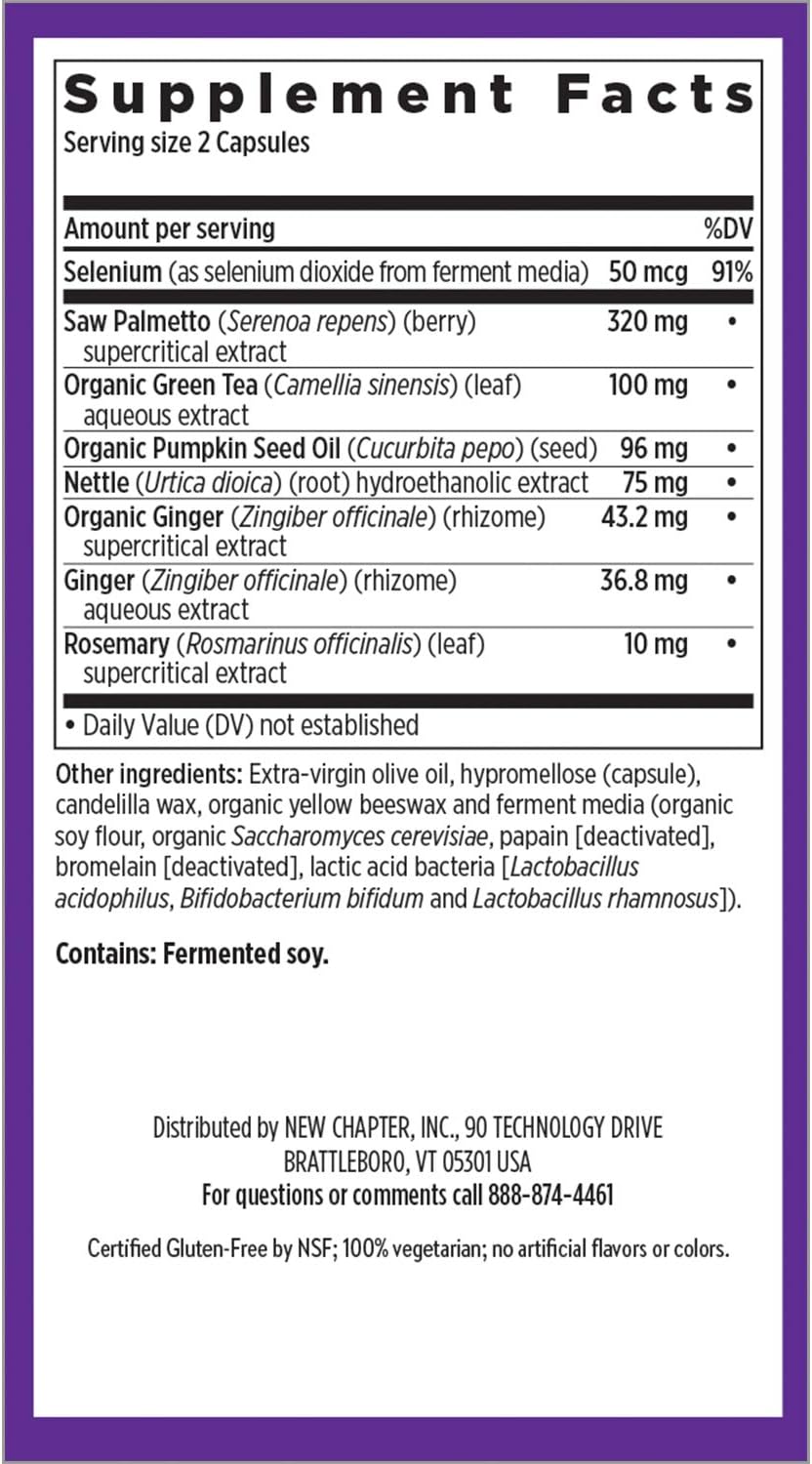 New Chapter Prostate Supplement - Prostate 5LX with Fermented Selenium for Prostate Health - 180 ct Vegetarian Capsule