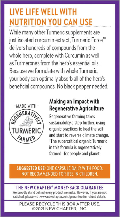 New Chapter Turmeric Supplement for Healthy Support, Non-GMO, Gluten Free – 120 Count