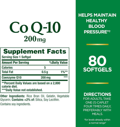 Nature's Bounty Co Q-10 200 mg, 80 Tablets - Set of 2