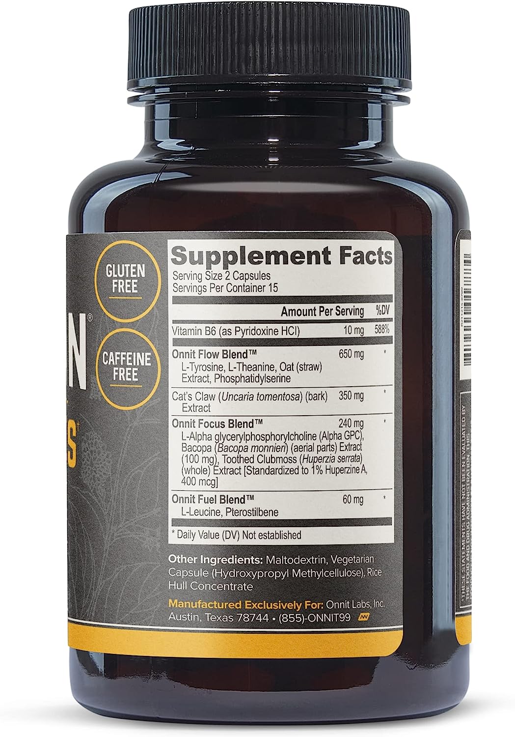 ONNIT Alpha BRAIN Premium Nootropic Brain Health Supplement, Memory and Focus Support, 60 Ct