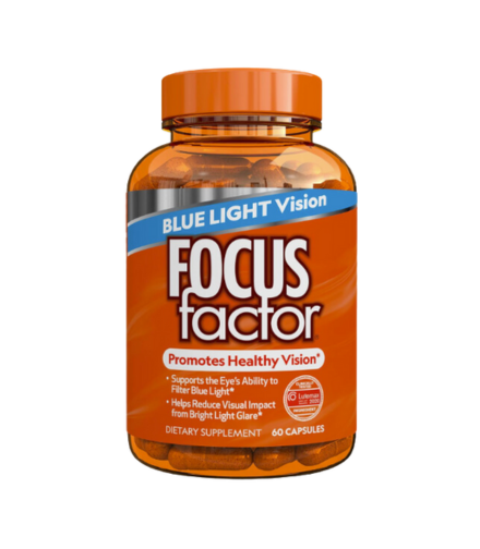 Focus Factor Blue Light Formula (60 Count) - Eye Vitamins with Blue Light Filtration Support - Lutein and Zeaxanthin Supplement with Vitamin C, Vitamin E