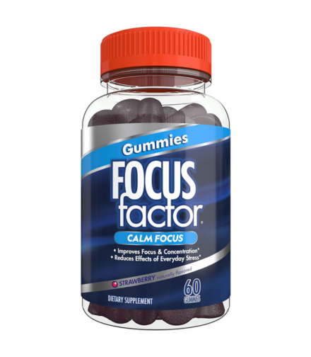 Focus Factor Calm Focus Nootropic Gummies (60 Count) - Calm Gummies with, Lemon Balm Extract & L-theanine for Stress Support, Focus, and Concentration