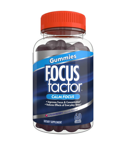 Focus Factor Calm Focus Nootropic Gummies (60 Count) - Calm Gummies with, Lemon Balm Extract & L-theanine for Stress Support, Focus, and Concentration