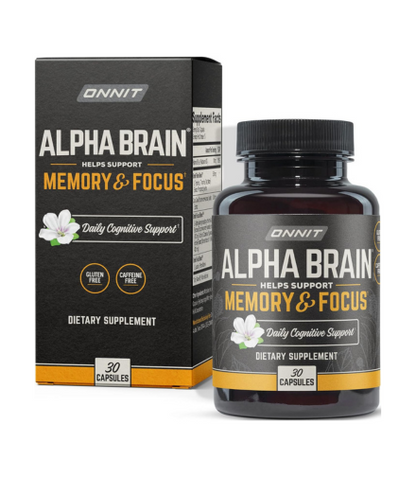 ONNIT Alpha Brain Premium Nootropic Brain Supplement, 30 Count, for Men & Women - Caffeine-Free Focus Capsules for Concentration, Brain Booster& Memory Support - Cat's Claw, Bacopa, Oat Straw