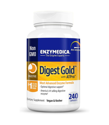 Enzymedica Digest Gold, Maximum Strength Digestive Enzymes, Helps Digest Large Meals for Instant Bloating Relief, 240 Count