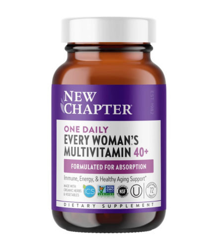 New Chapter Women's Multivitamin 40 plus for Energy, Healthy Aging + Immune Support with 20+ Nutrients - Every Woman's One Daily 40+, Gentle on the Stomach, 72 Count