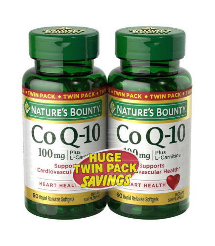 Nature's Bounty CoQ10 100mg Twin Pack, 60 Count, 2 Pack