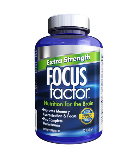 Focus Factor Adults Extra Strength, 120 Count - Brain Supplement for Memory, Concentration and Focus - Complete Multivitamin with DMAE, Vitamin D, DHA - Trusted Health Vitamins