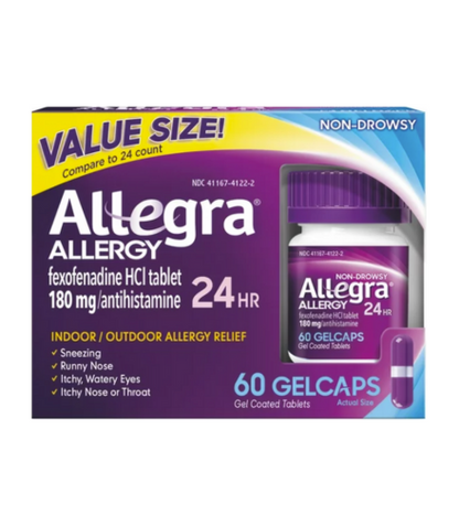 Allegra 24Hr Allergy Relief 60 Gelcaps