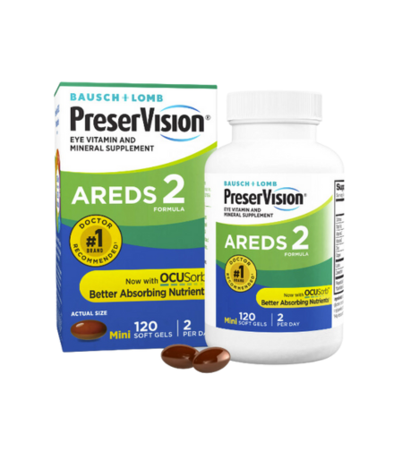 PreserVision AREDS 2 Formula, Eye Vitamin and Mineral Supplement, From Bausch + Lomb, 120 Soft Gels (MiniGels)