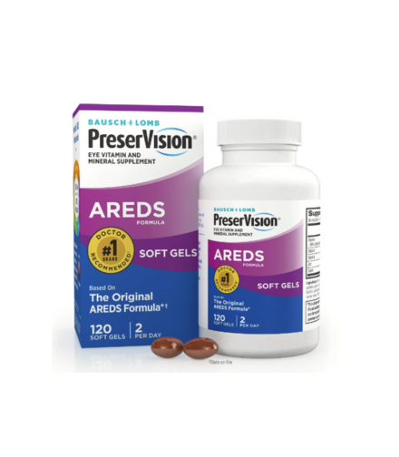 PreserVision AREDS, Bausch + Lomb, Eye Vitamin & Mineral Supplement Tablets, 120Ct (Soft Gels)