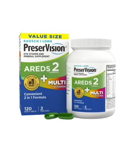 PreserVision AREDS 2 + Multivitamin, 2-in-1 Eye Vitamin, Contains Vitamin C, D, E & Zinc, 120 Softgels