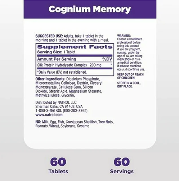 Natrol Cognium Extra Strength 60 Tablets